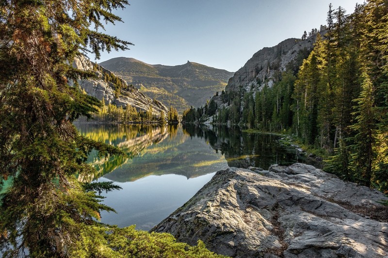 nature, lake, trees, landscape, California, USA