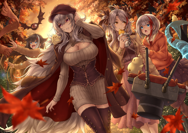 anime, anime girls, digital art, artwork, 2D, portrait, Azur Lane, Deutschland (Azur Lane), Graf Zeppelin (Azur Lane), Prinz Eugen (Azur Lane), Admiral Graf Spee (Azur Lane)