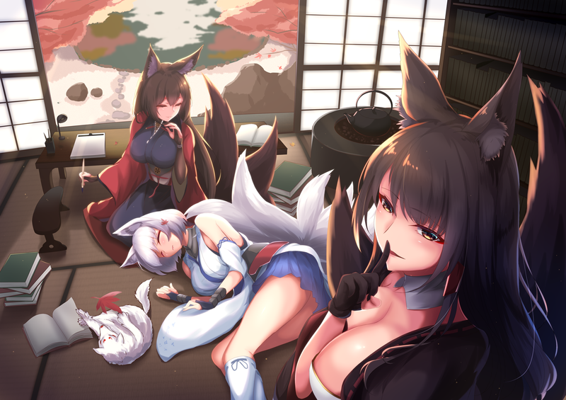 anime, anime girls, digital art, artwork, 2D, portrait, Azur Lane, Kaga (Azur Lane), Akagi (Azur Lane), Amagi (Azur Lane)