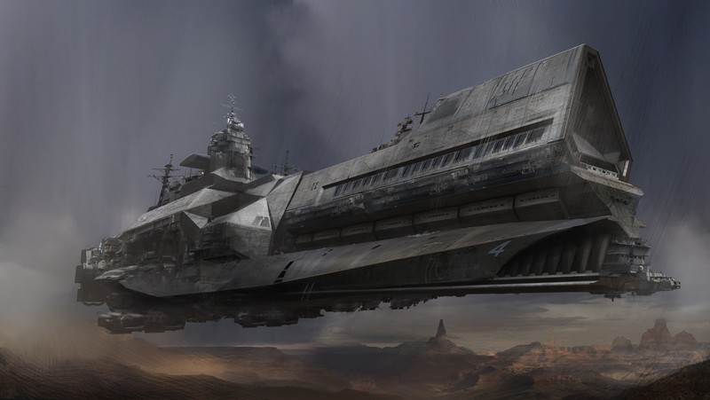 concept art, science fiction, spaceship, military