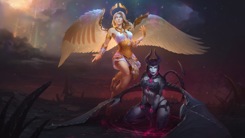 women, angel, succubus, Smite, video games
