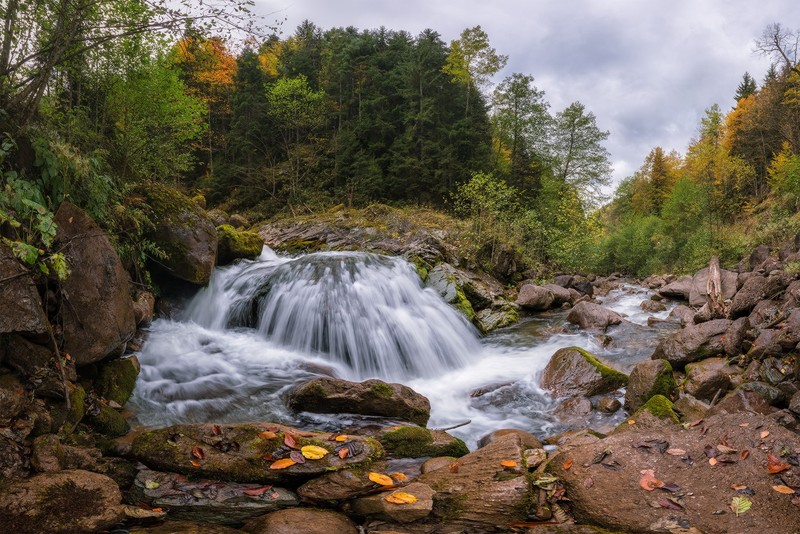 Russia, water, waterfall, nature, trees, outdoors