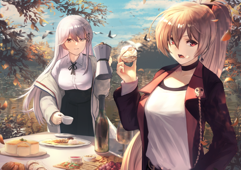 anime, anime girls, digital art, artwork, 2D, portrait, Enterprise (Azur Lane), jean bart (azur lane)