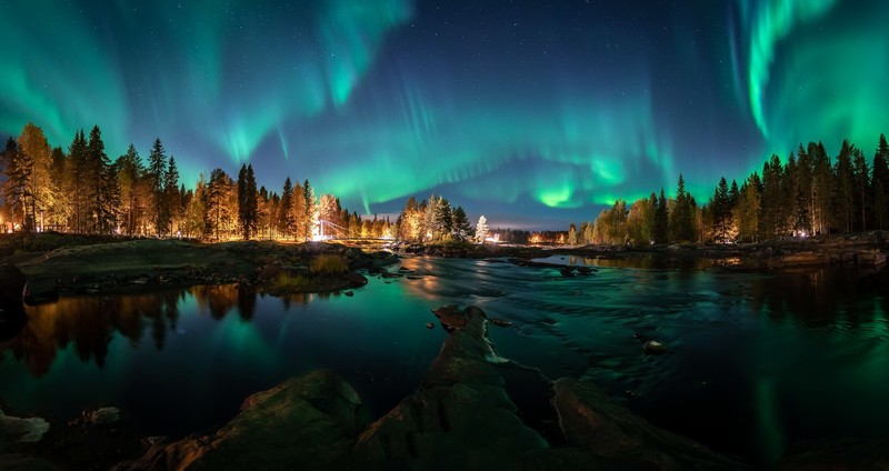 nature, sky, dark, Finland, outdoors, aurorae, night