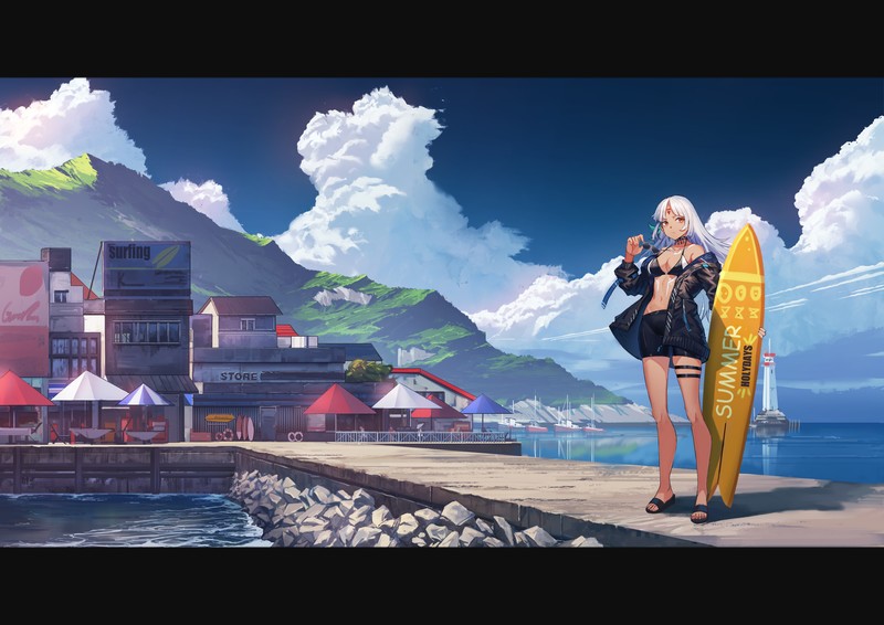 anime, anime girls, digital art, artwork, 2D, portrait, Azur Lane, Massachusetts (Azur Lane), moescape