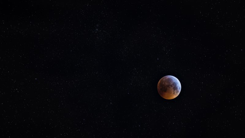 full moon, moon, starry sky, satellite, night, 4k