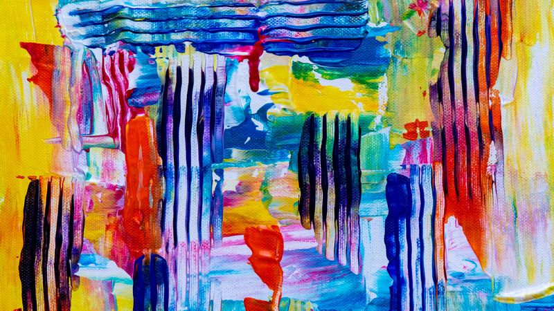 paint, canvas, spots, colorful, stripes, relief, 4k