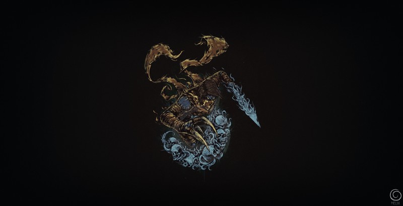 minimalism, Legacy of Kain, video games, simple background, video game art, skull, Raziel, Soul Reaver