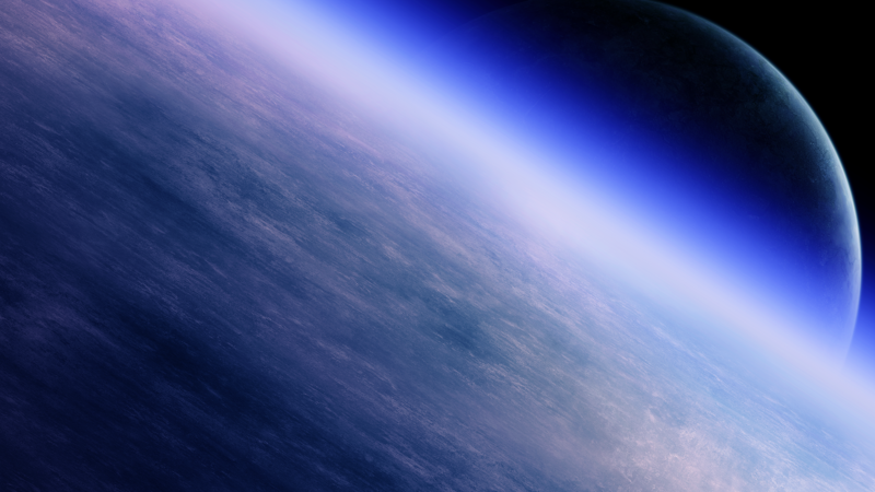 space, planet, space art, blue, digital art