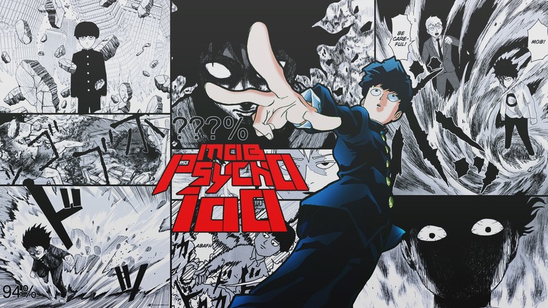 Mob Psycho 100, collage, manga, text, Shigeo Kageyama, Kageyama Shigeo, school uniform