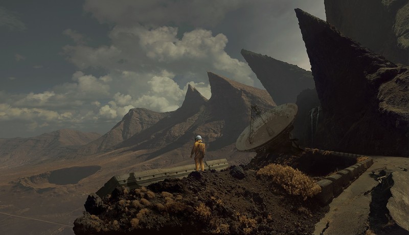 space, Cinema 4D, science fiction, planet, astronaut, digital art