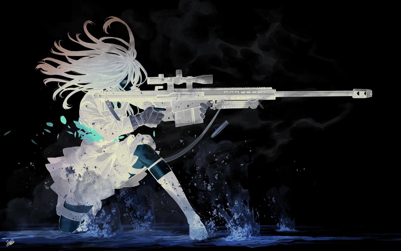 anime, gun, anime girls, Kozaki Yuusuke