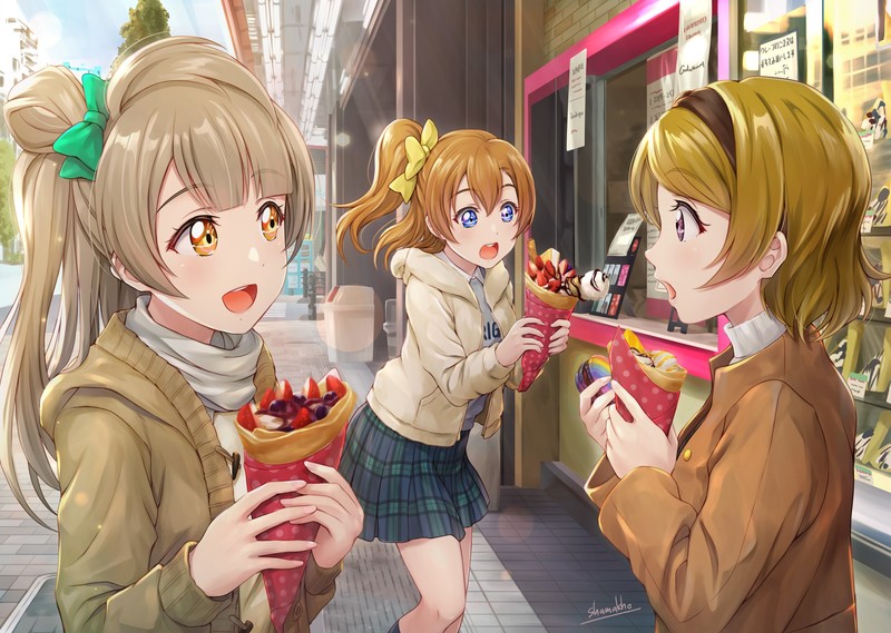 anime, anime girls, digital art, artwork, 2D, portrait, Love Live!, Minami Kotori, Kousaka Honoka, Koizumi Hanayo