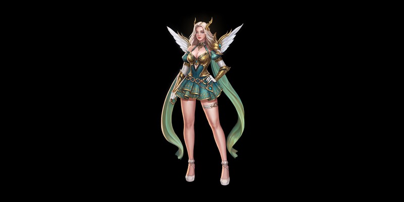 simple background, fantasy girl, fantasy art