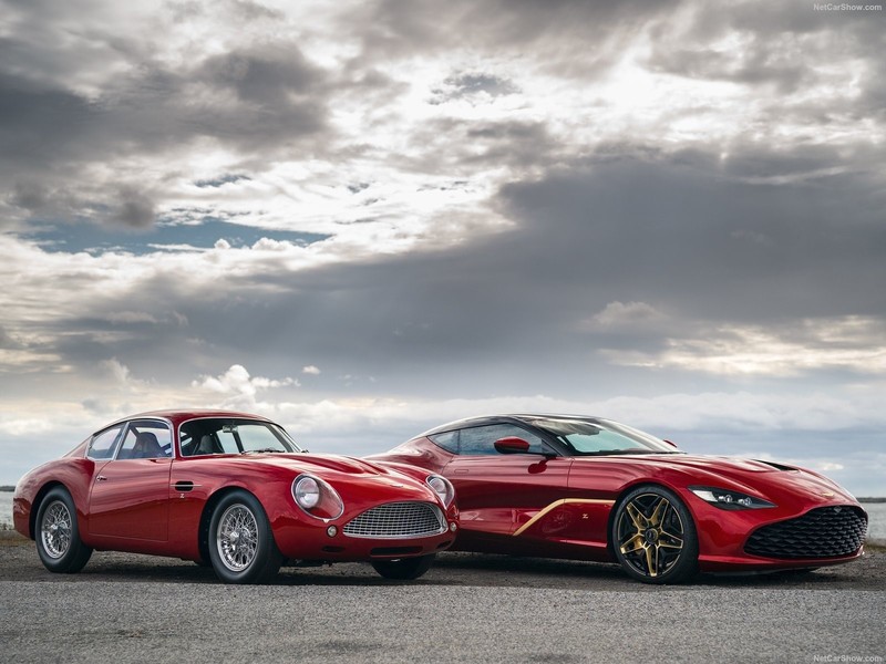 car, Aston Martin DBS, DBS GT Zagato, red cars, clouds, sports car