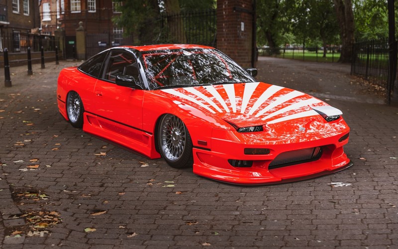 car, red cars, vehicle, Nissan, pop-up headlights