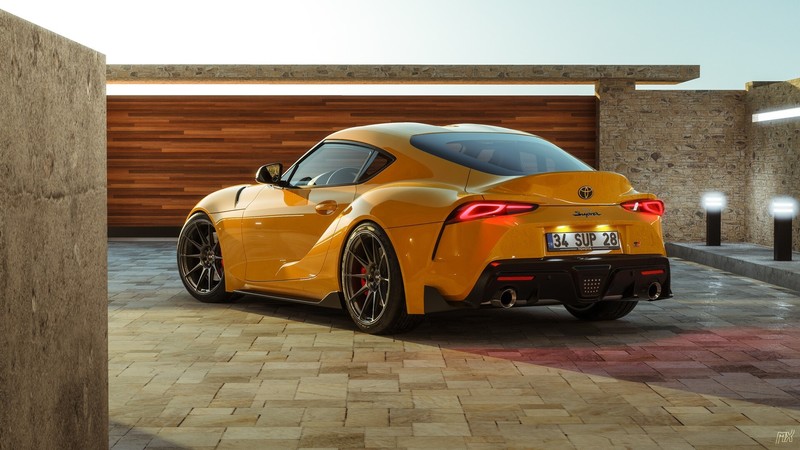 Toyota Supra A90, car, Supra, Toyota, vehicle, yellow cars
