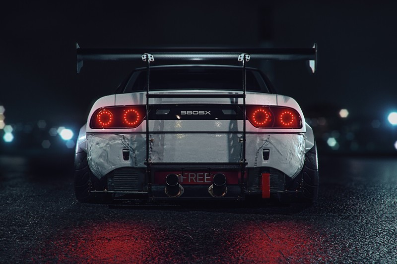 car, night, render, vehicle, Nissan