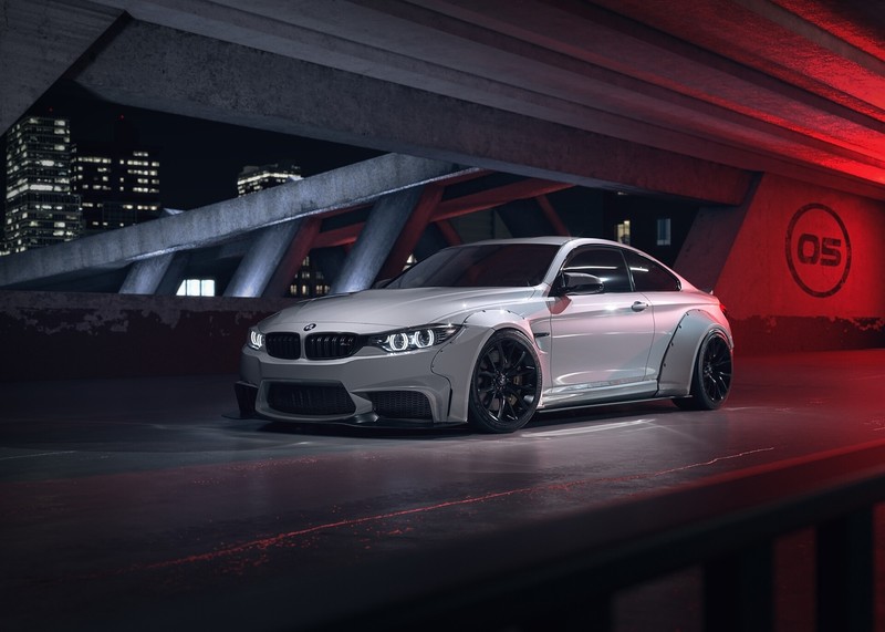 car, render, vehicle, BMW M4, BMW, widebody, bolt-on fender flares