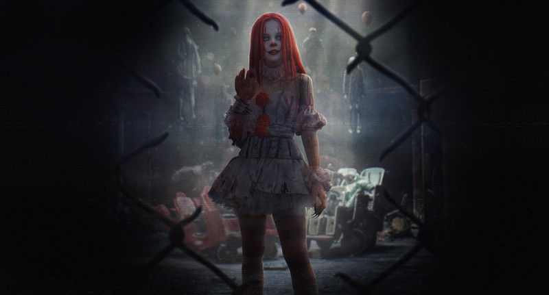 artwork, clown, horror, women, redhead, It (movie), frontal view