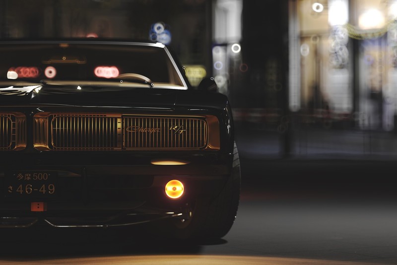 black cars, car, vehicle, render, night