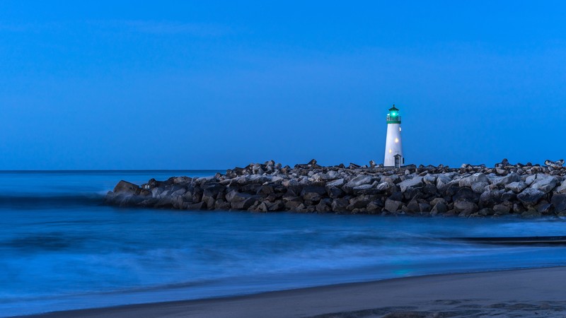 walton lighthouse, lighthouse, Santa Cruz (california), California, sea