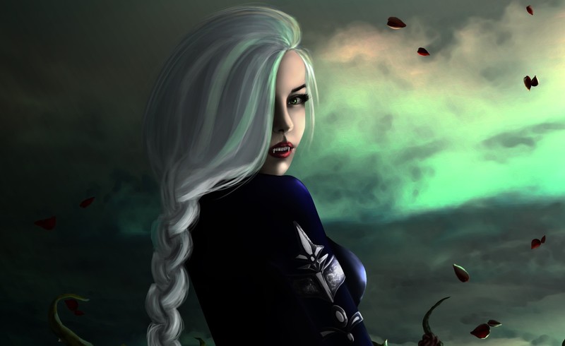 fantasy art, fantasy girl, artwork, vampires