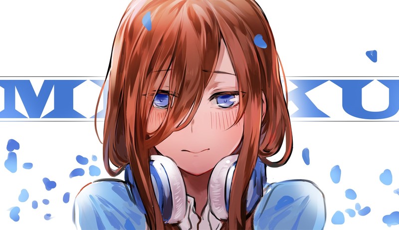 anime, 5-toubun no Hanayome, anime girls, Nakano Miku, headphones