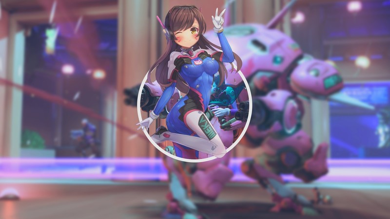 Overwatch, anime, anime girls, D.Va (Overwatch), picture-in-picture