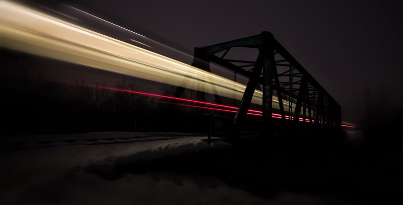 dark, night, bridge, long exposure