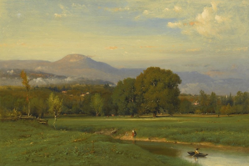 painting, landscape, artwork, classic art, nature, trees