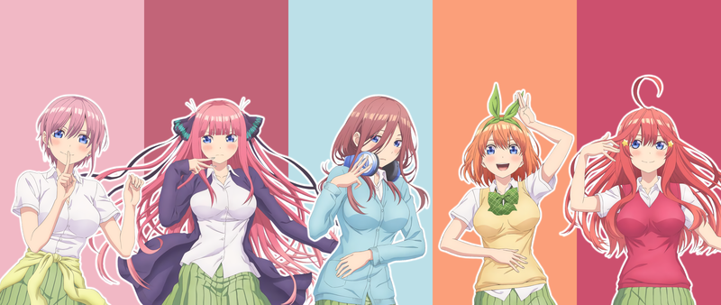anime, anime girls, 5-toubun no Hanayome, Nakano Itsuki, Nakano Miku, Nakano Ichika, Nakano Nino, Nakano Yotsuba