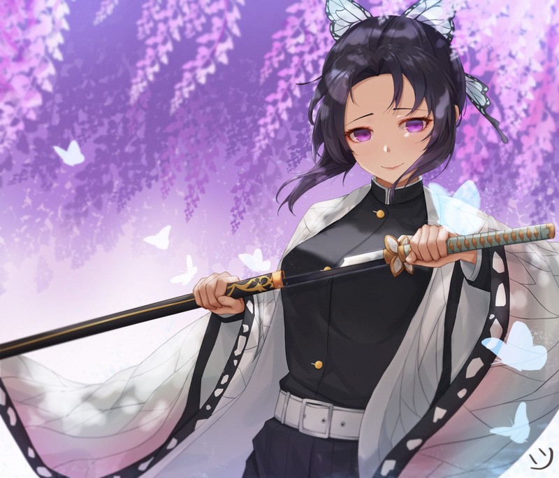 anime, anime girls, digital art, artwork, 2D, portrait display, vertical, Kimetsu no Yaiba, Kochou Shinobu