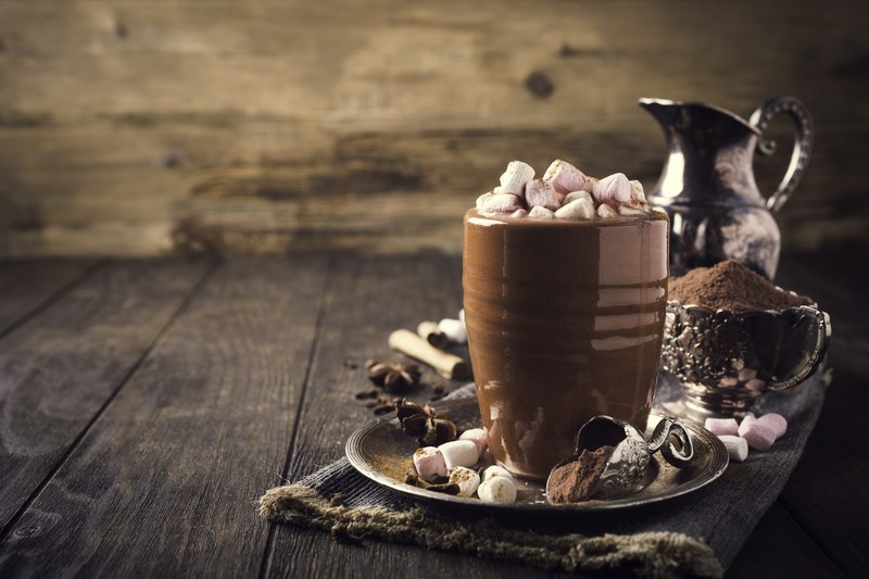 food, sweets, cup, still life, Hot Cocoa, marshmallows, wooden surface, chocolate
