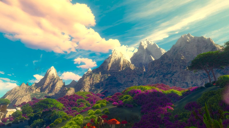 The Witcher 3: Wild Hunt, The Witcher, landscape, video games, sky, clouds, green, sunset, Sun, happy