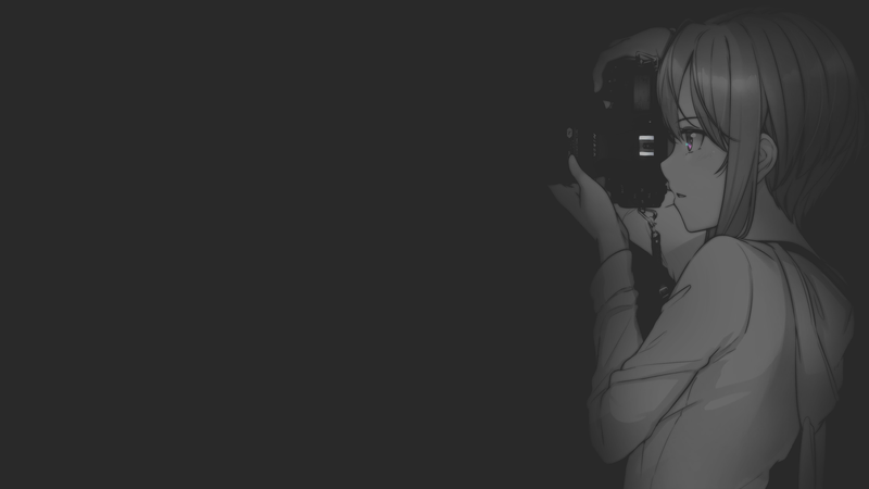 anime, anime girls, manga, illustration, fan art, photographer, Vocaloid, monochrome, minimalism, selective coloring, dark background, texture, Yuzuki Yukari
