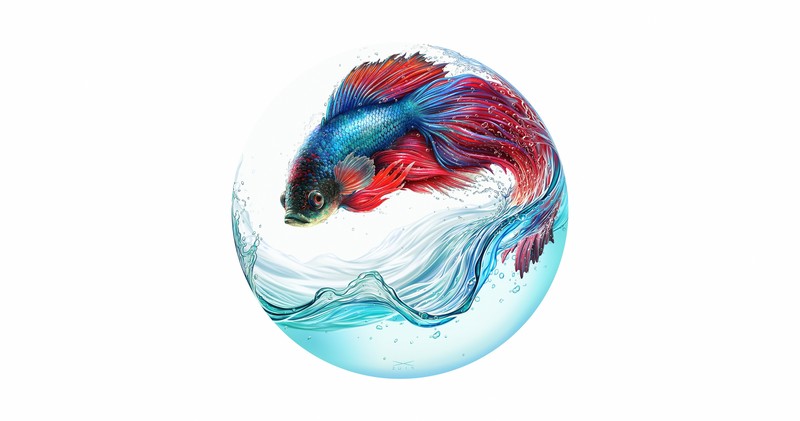 fish, animals, artwork, simple background, white background