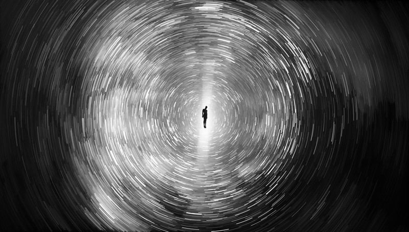 fantasy art, circle, monochrome