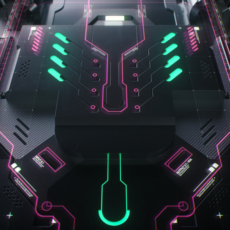 digital art, CGI, neon lights, tech