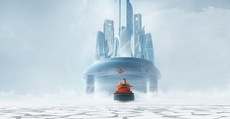 sea, ship, artwork, vehicle, ice