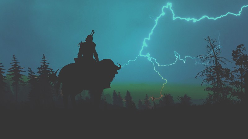 The Witcher, The Witcher 3: Wild Hunt, lightning, artwork