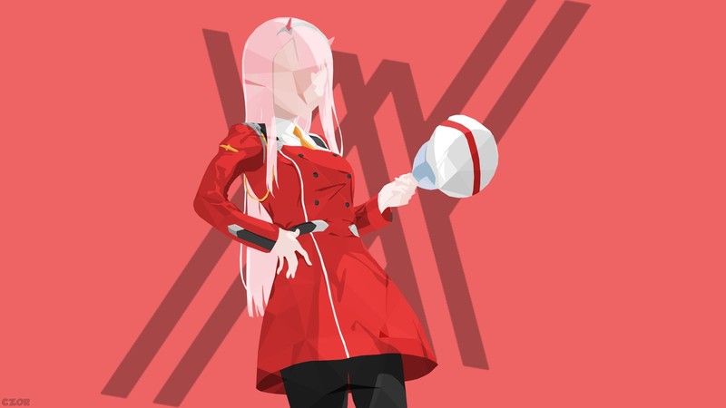 anime, anime girls, Darling in the FranXX, Zero Two (Darling in the FranXX), Code:002, minimalism