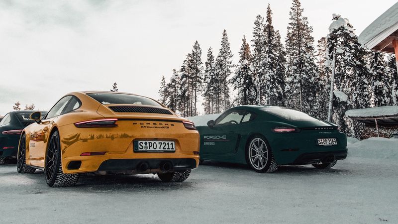 porsche, cars, sports car, snow, racing, 4k