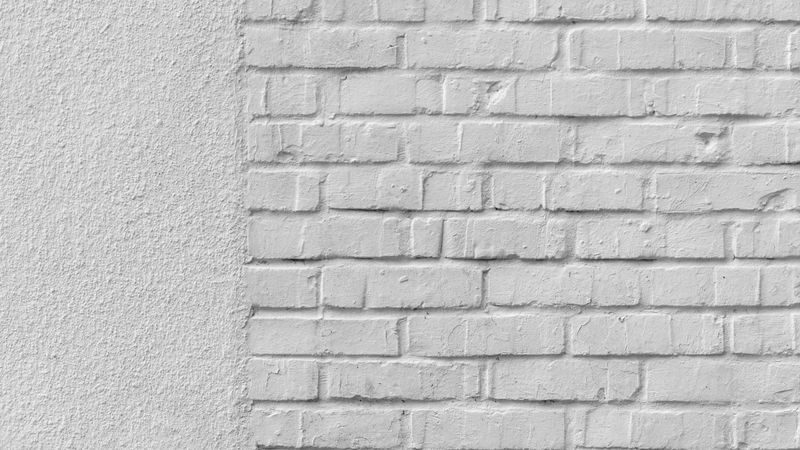 wall, brick, white, paint, bumps, 4k