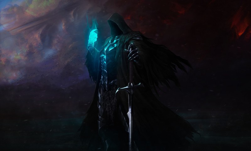 The Lord of the Rings, Nazgûl, fantasy art, dark, cyan