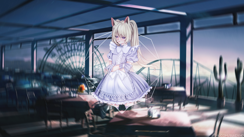 anime, anime girls, picture-in-picture, neko ears, cat ears