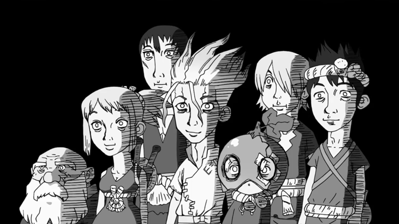Senkuu Ishigami, Suika (Dr. Stone), anime, Kinro (Dr. Stone), Ginro (Dr. Stone), Kohaku (Dr. Stone), Chrome (Dr. Stone), Kaseki (Dr. Stone)