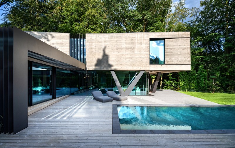 window, modern, architecture, house, swimming pool