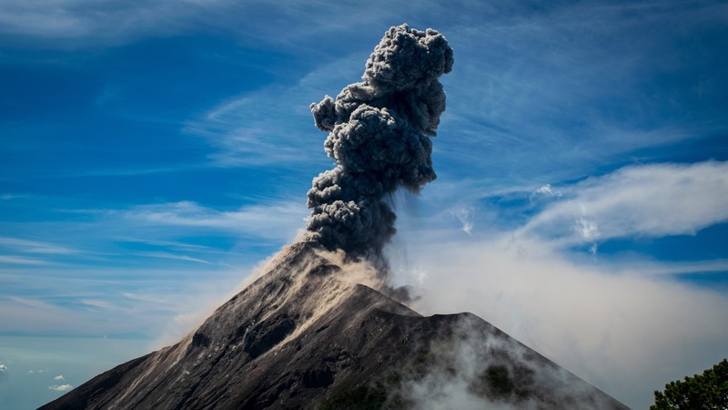 nature, landscape, mountains, clouds, volcano, smoke, eruption, Guatemala, Volcán de Fuego
