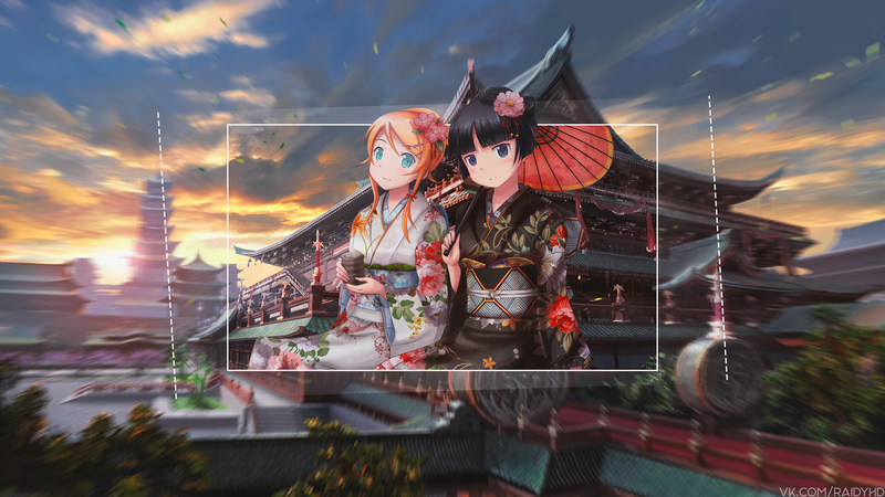 anime girls, anime, picture-in-picture, Ore no Imouto ga Konnani Kawaii Wake ga Nai, Kousaka Kirino, Gokou Ruri